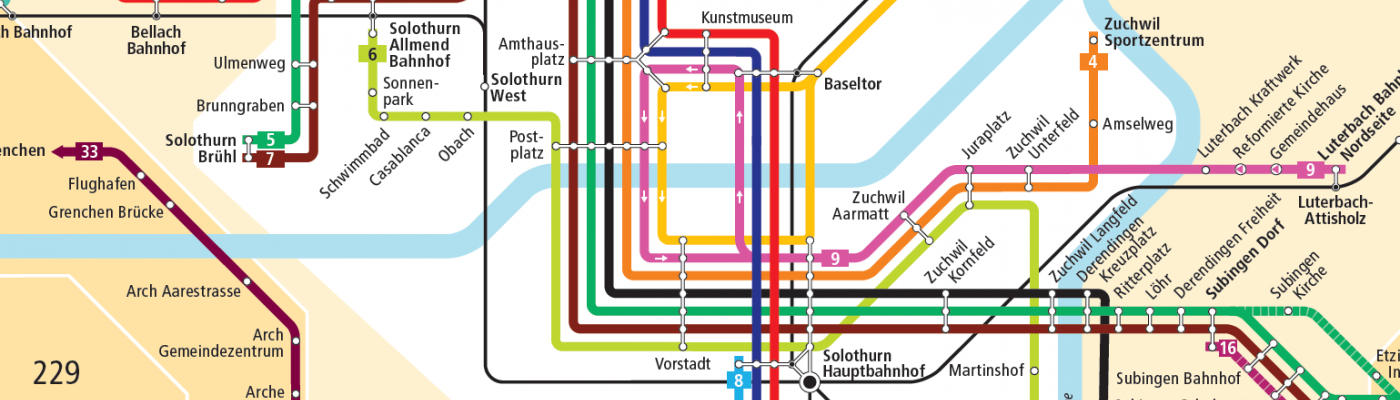 Liniennetz Solothurn